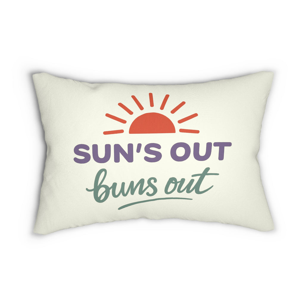 Suns Out Buns Out Throw Pillow
