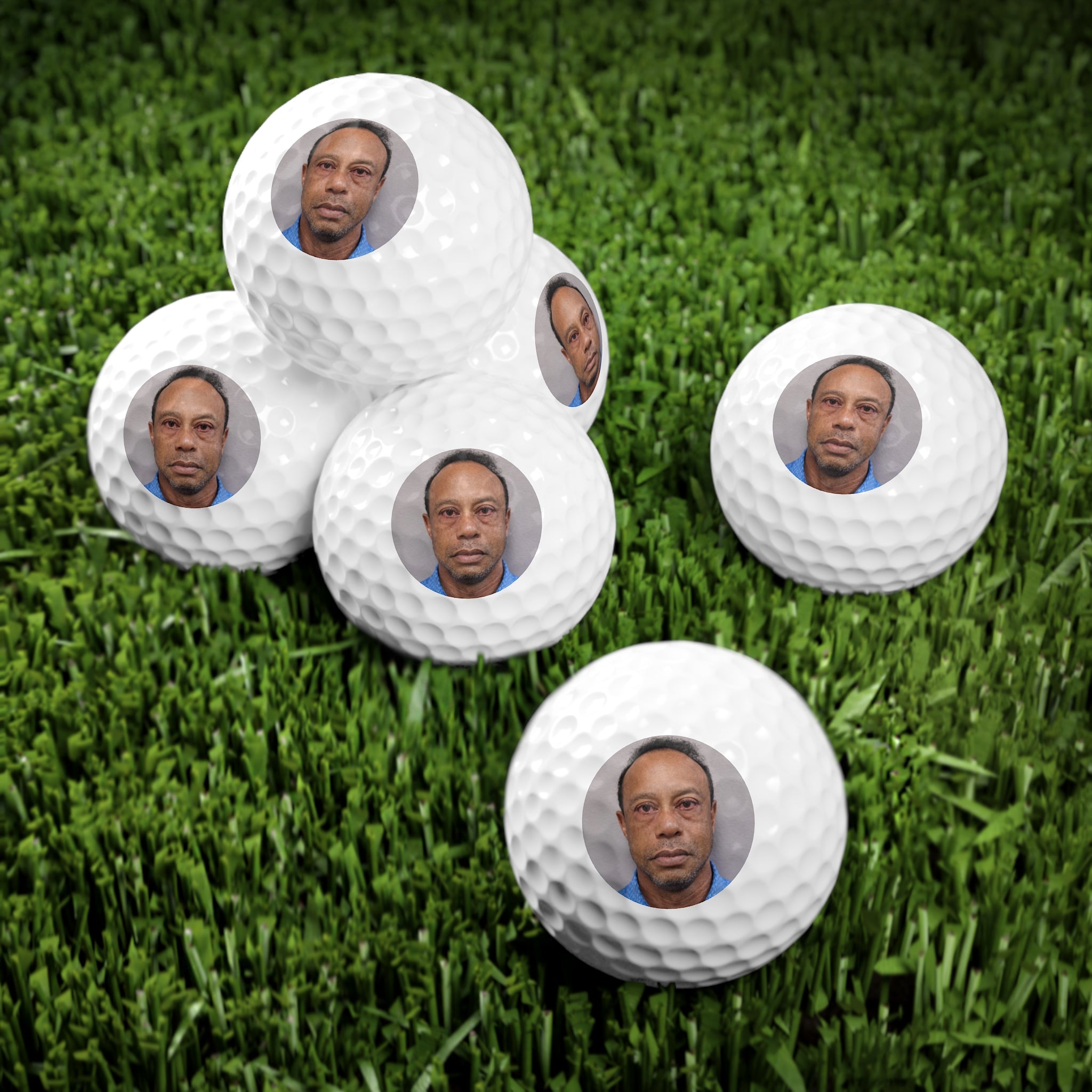 Tiger Mugshot Golf Balls Set of 6