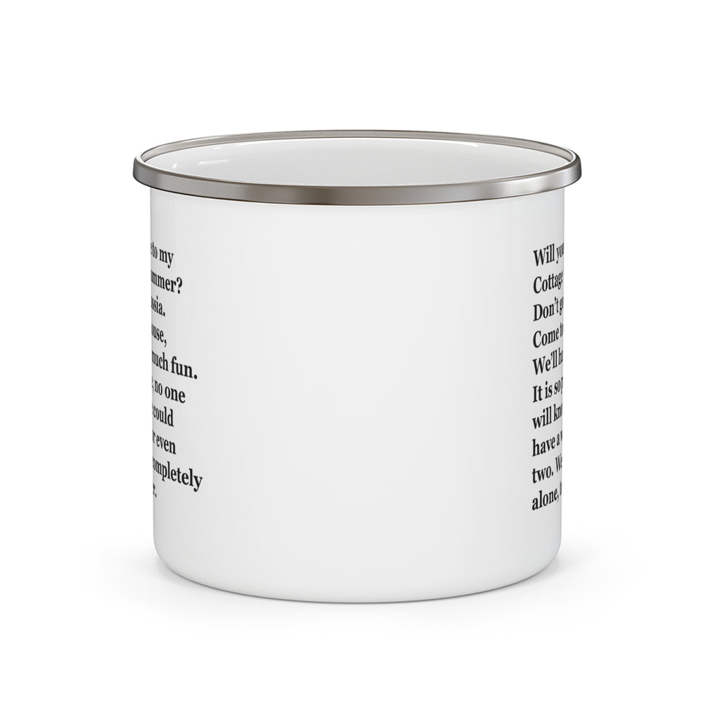 Come to the Cottage Enamel Camping Mug