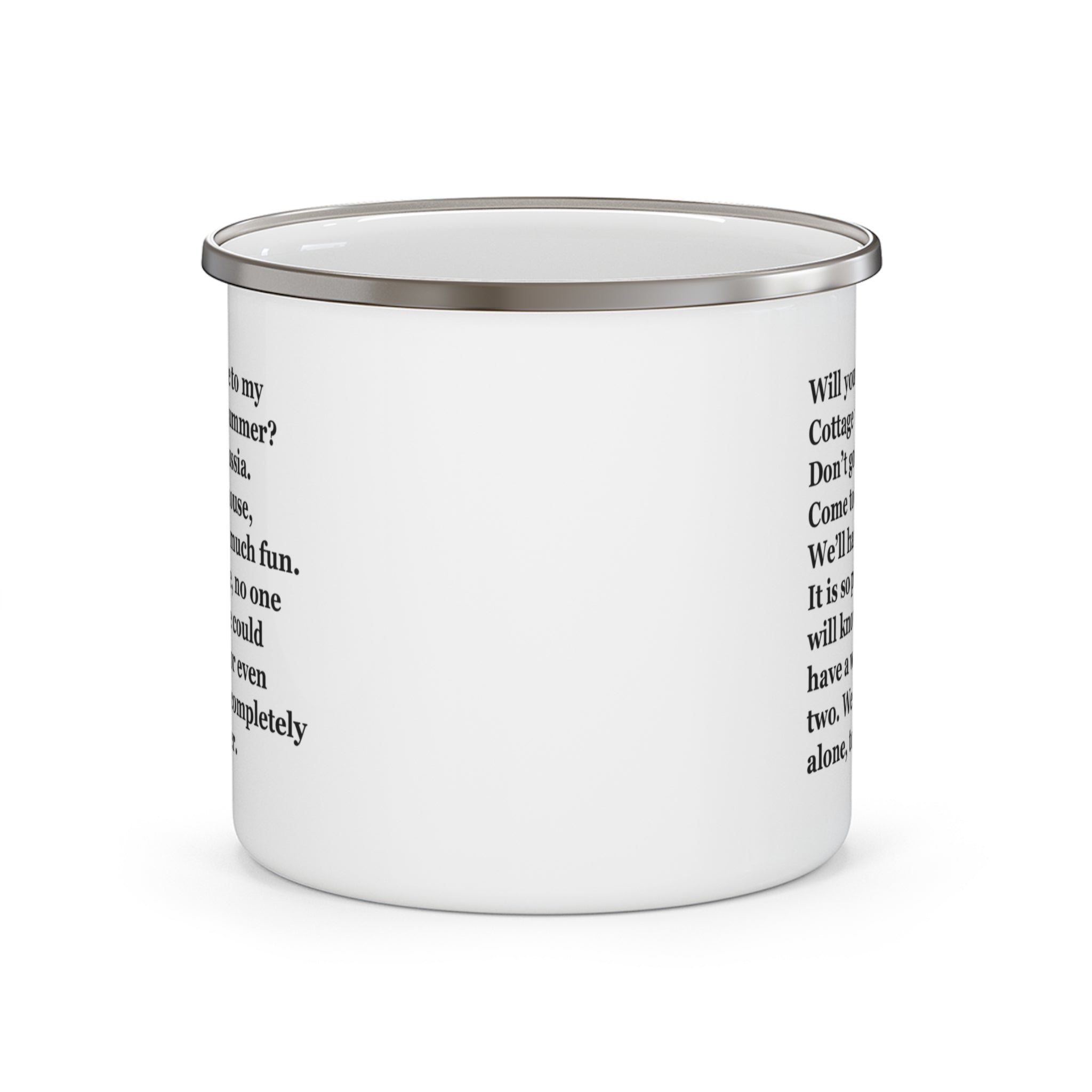Come to the Cottage Enamel Camping Mug