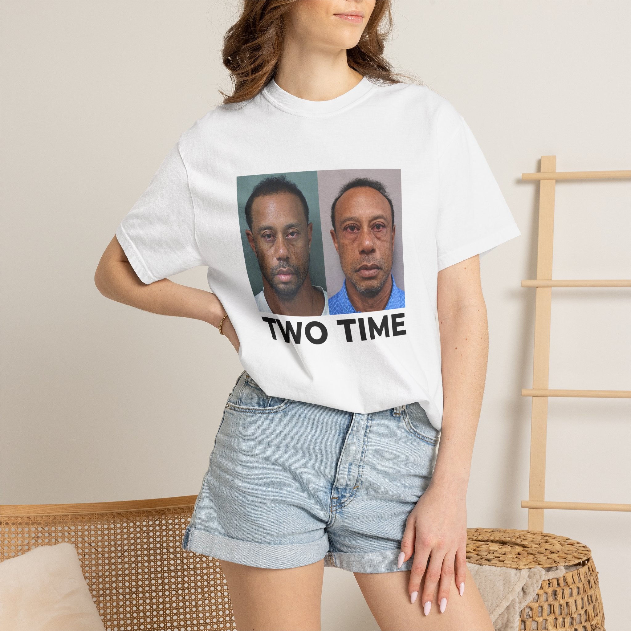 Tiger Two Time Golf Mugshot Shirt