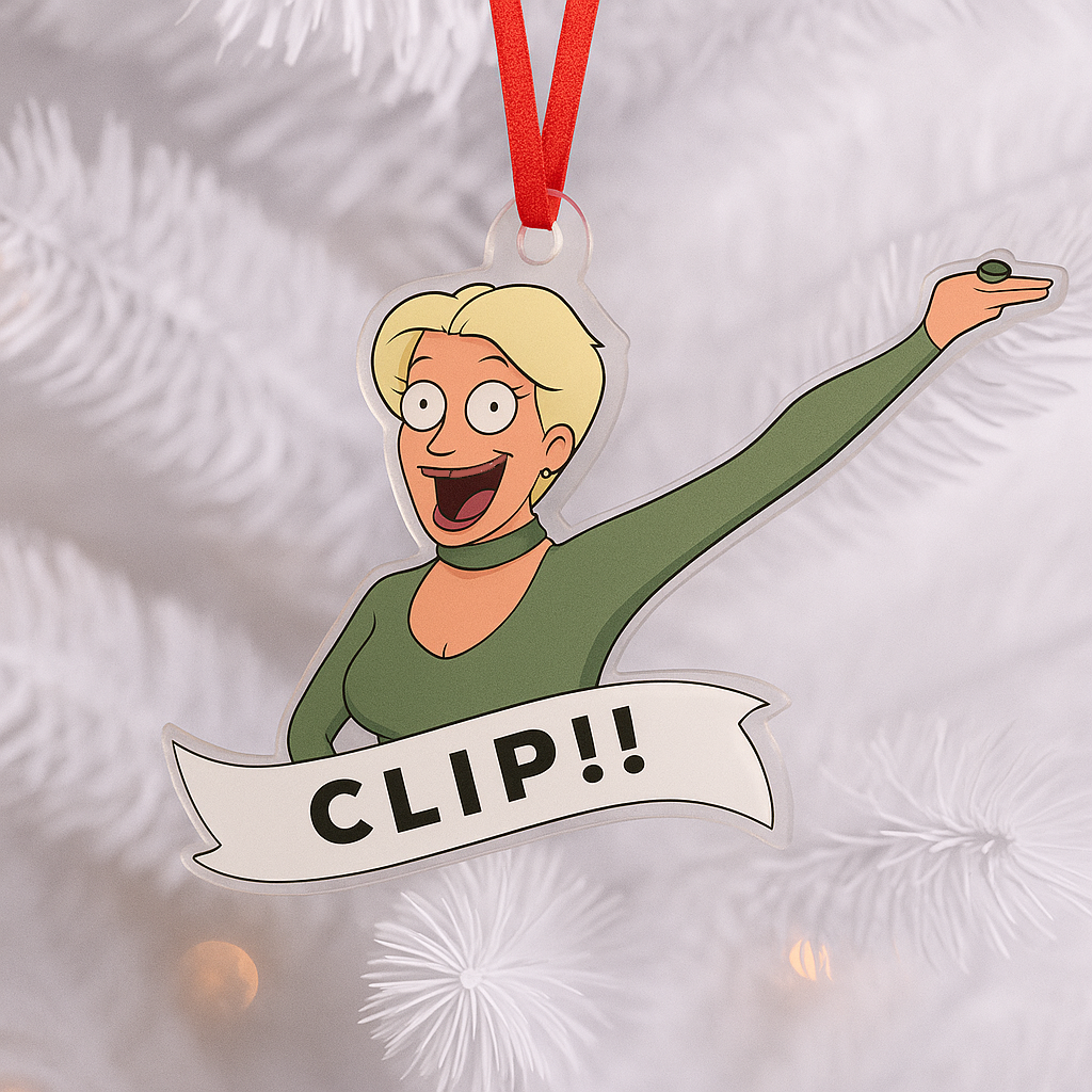 Dorinda Clip Inspired Acrylic Cut Holiday Ornament