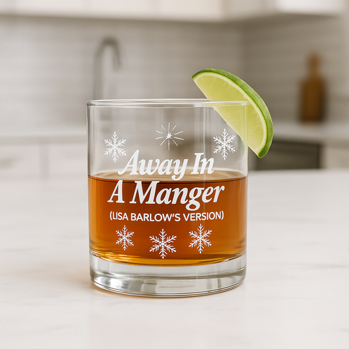 Away In A Manger Lisa Rocks Glass