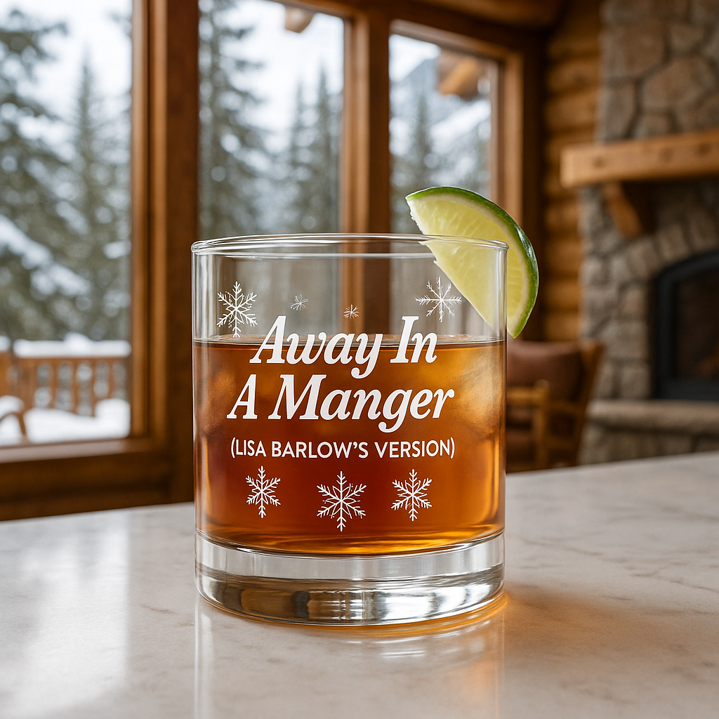 Away In A Manger Lisa Rocks Glass