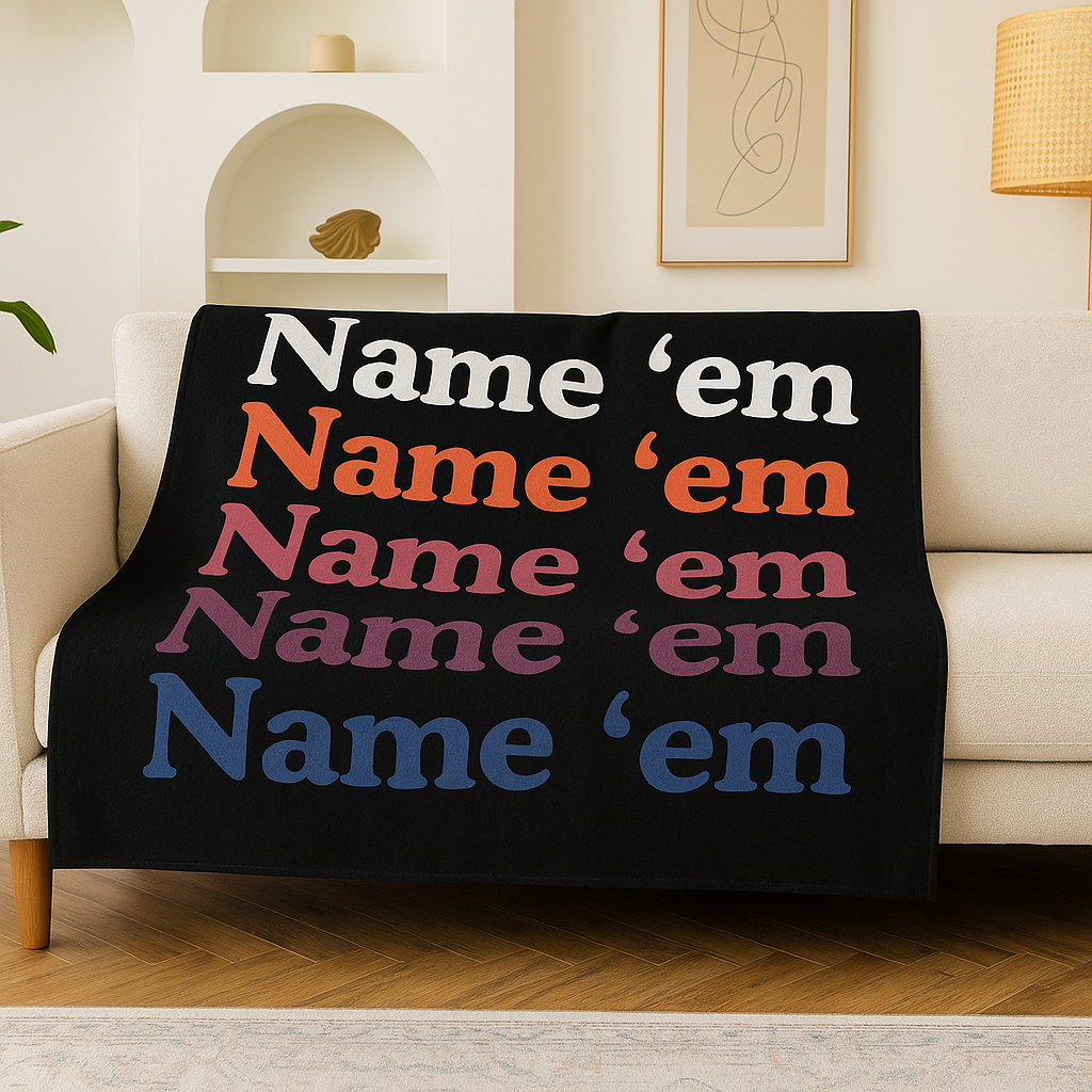 Name 'Em Velveteen Plush Blanket