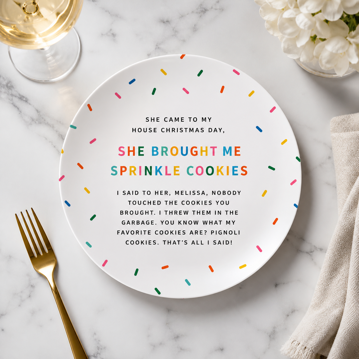 She Brought Sprinkle Cookies Decorative Plate