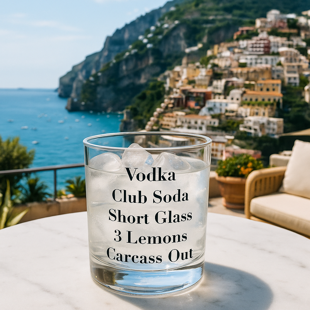 Vodka Soda 3 Lemons Carcass Out Rocks Glass