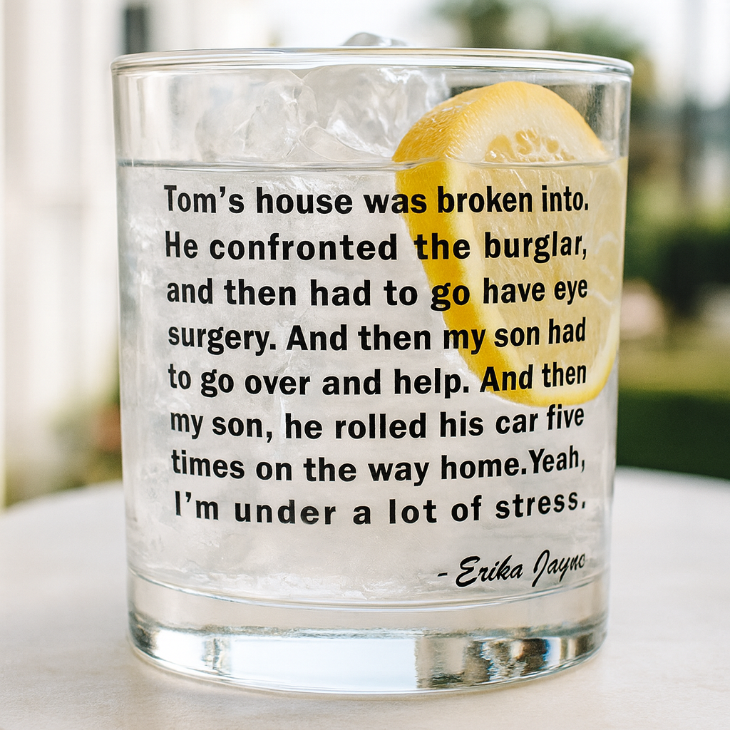 Toms House Was Broken Into Rocks Glass