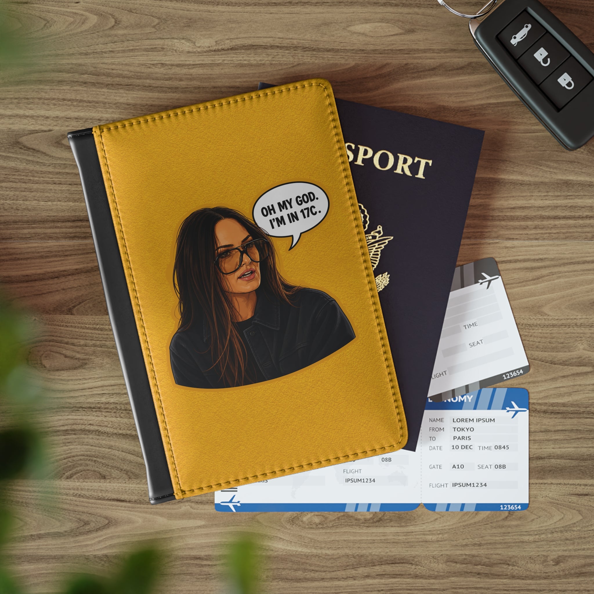 Lisa Barlow Passport Holder, Oh my God, I'm in 17C Passport Cover