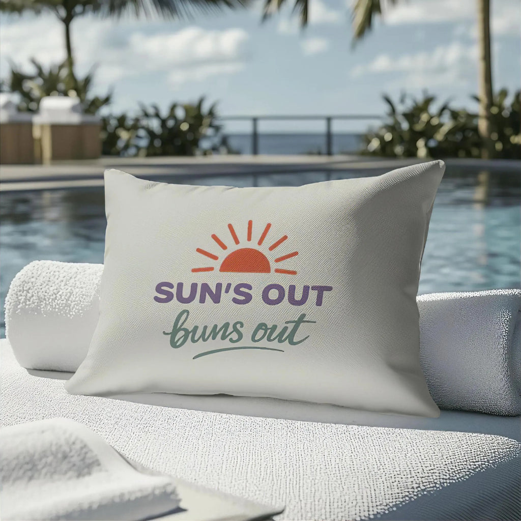 Suns Out Buns Out Throw Pillow